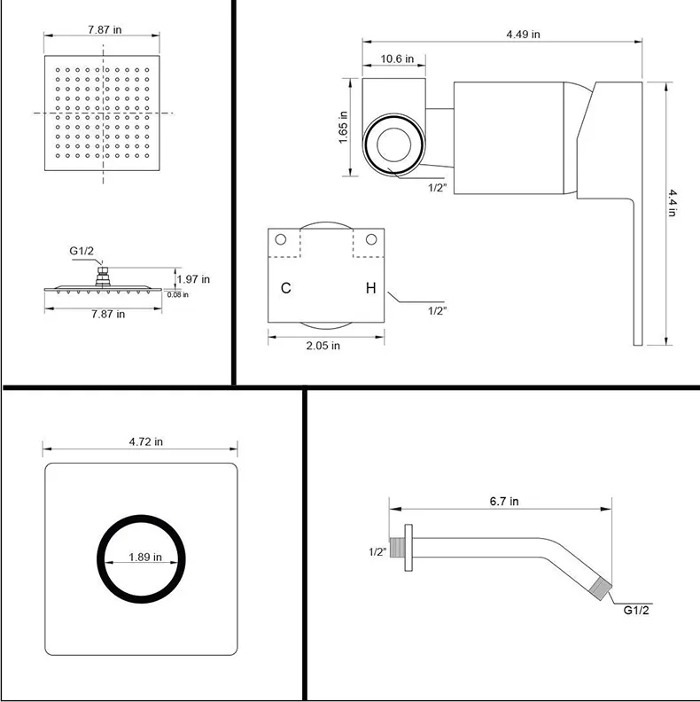 Stainless Steel Shower Cheap Price Shower Combo Bathroom Set Small Top Waterfall Saving Mirror Shower Head