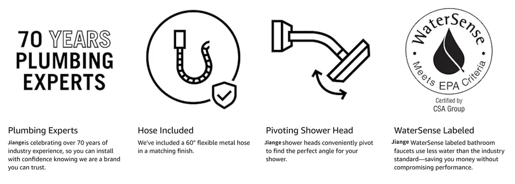 Flush-Mounted Shower Bathroom Fittings with Rain Shower Head Hand Shower for Bathroom Fittings