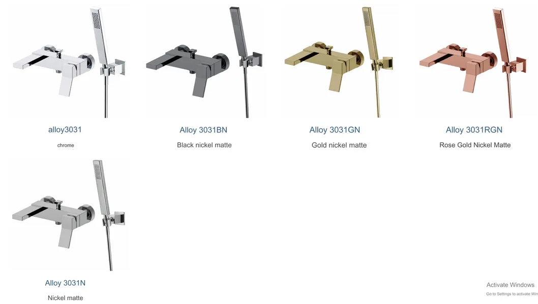 Flush-Mounted Shower Bathroom Fittings with Rain Shower Head Hand Shower for Bathroom Fittings
