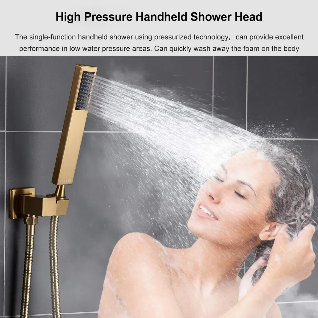 Bathroom 16 Inch Ceiling Mount Shower System Rain Shower Head with Handheld Spray Luxury Shower Combo Set