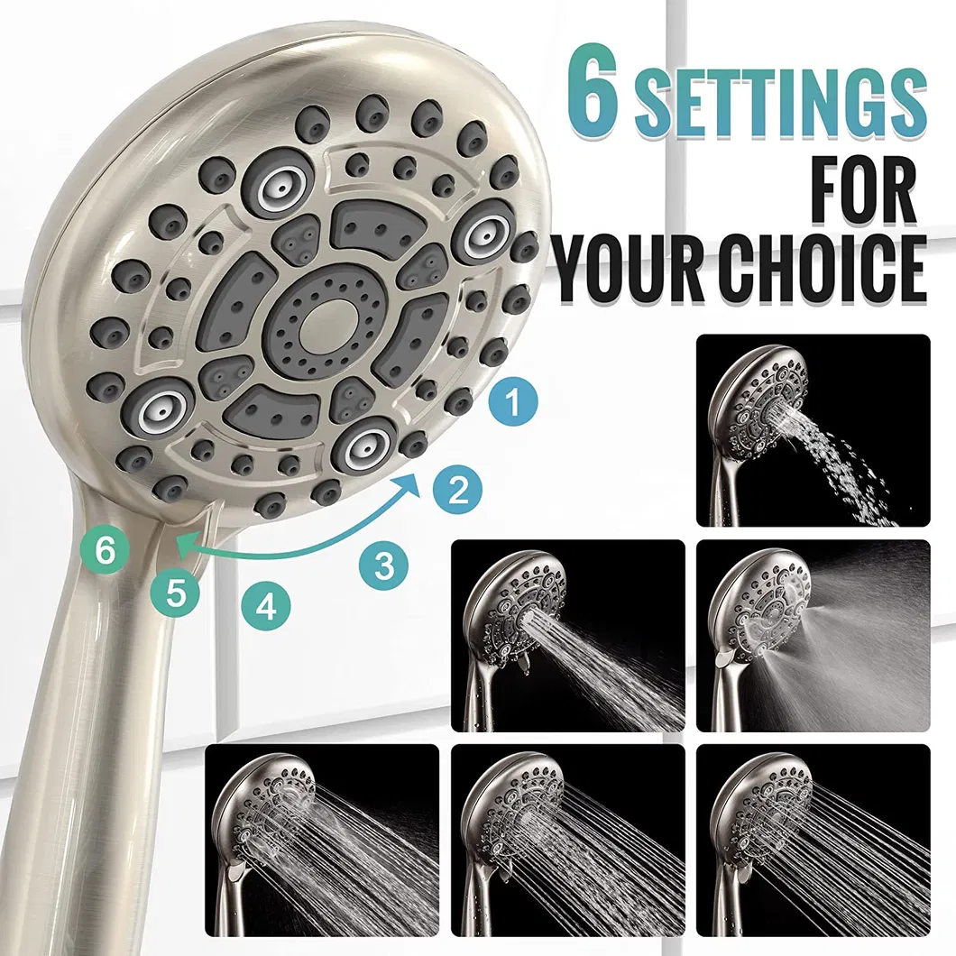 Shower Faucet - 3 Function High Pressure Round Shower Head -Valve Included (Brushed Nickel)