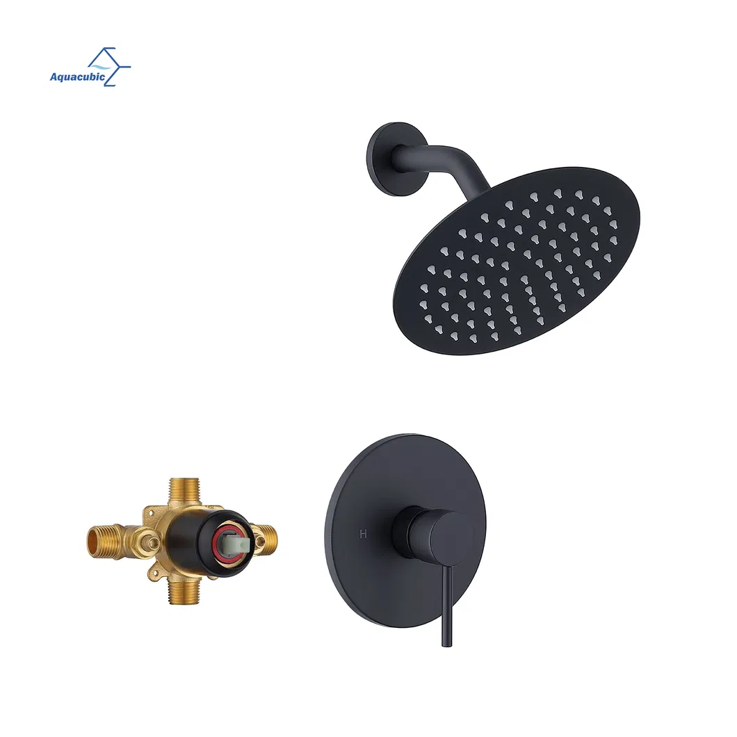 Single-Function Shower Faucet, Shower Trim Kit Matte Black Single-Spray Shower Head