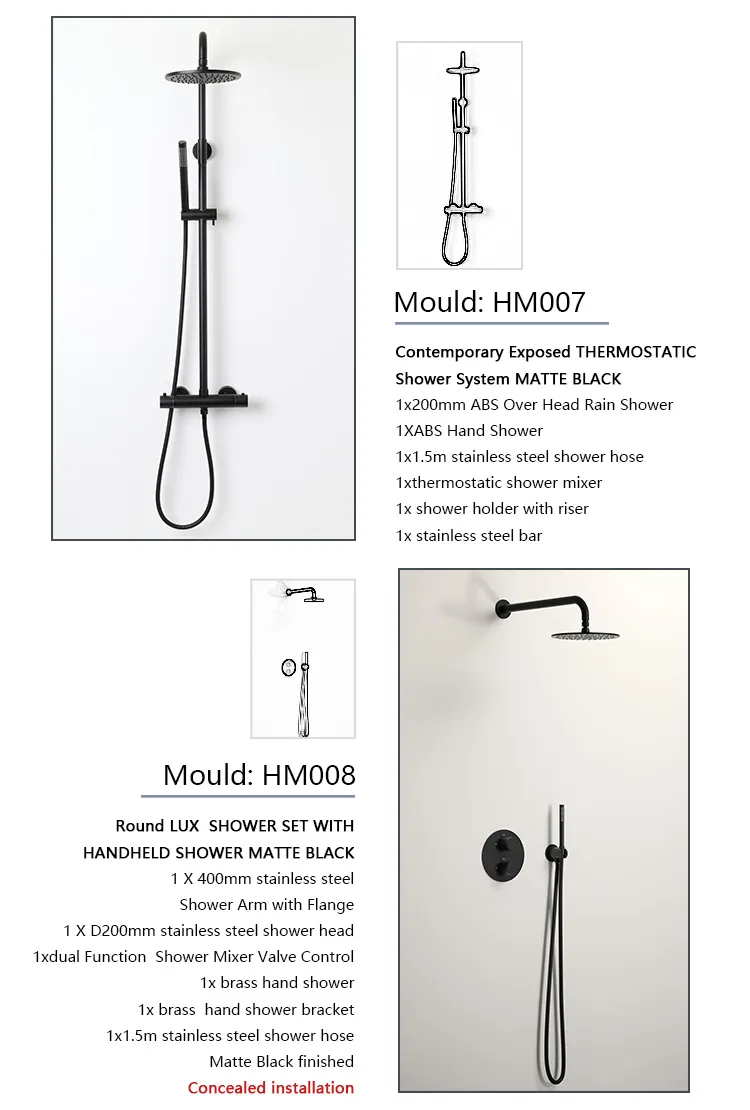 Washroom Shower Set Faucet High Pressure Big Shower Head Heater 5-Settings Wall Mounted Shower Set