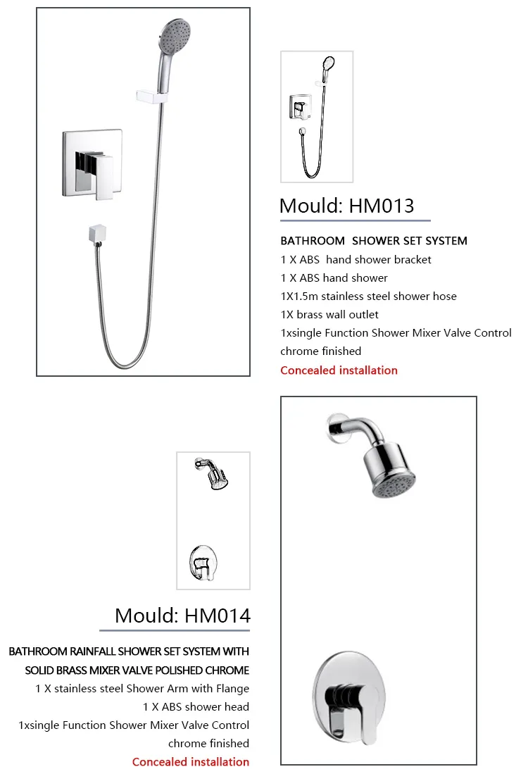 Washroom Shower Set Faucet High Pressure Big Shower Head Heater 5-Settings Wall Mounted Shower Set