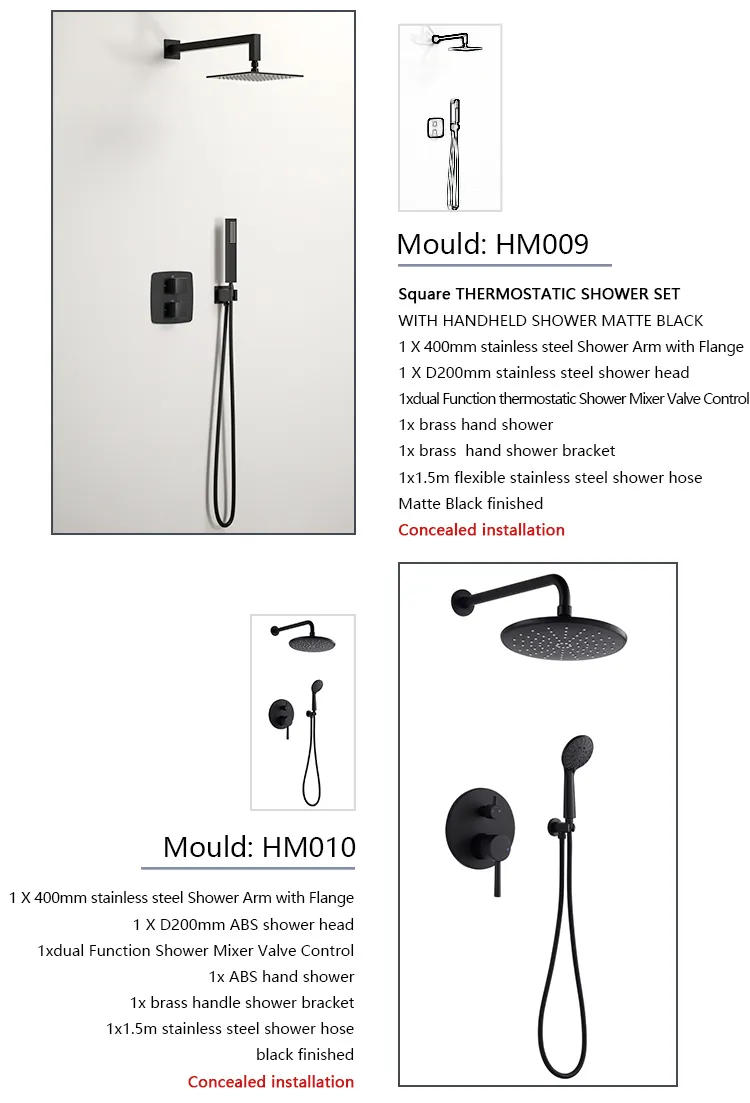 Washroom Shower Set Faucet High Pressure Big Shower Head Heater 5-Settings Wall Mounted Shower Set