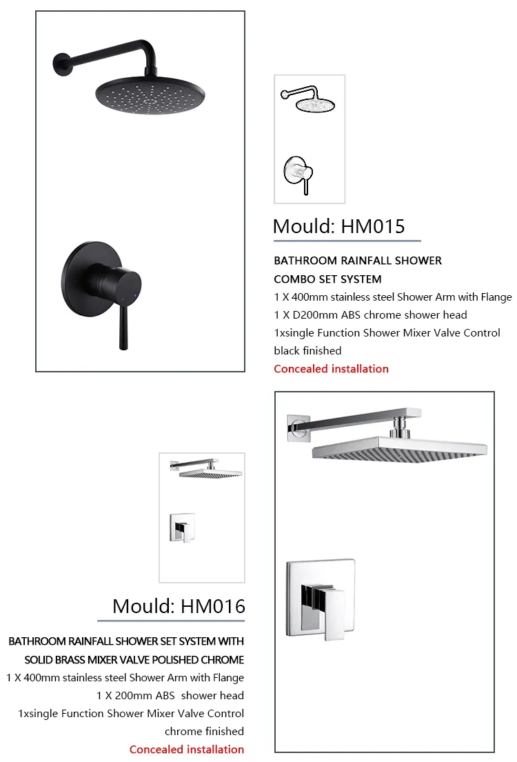 Washroom Shower Set Faucet High Pressure Big Shower Head Heater 5-Settings Wall Mounted Shower Set