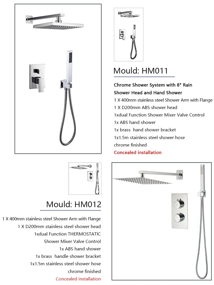 Washroom Shower Set Faucet High Pressure Big Shower Head Heater 5-Settings Wall Mounted Shower Set