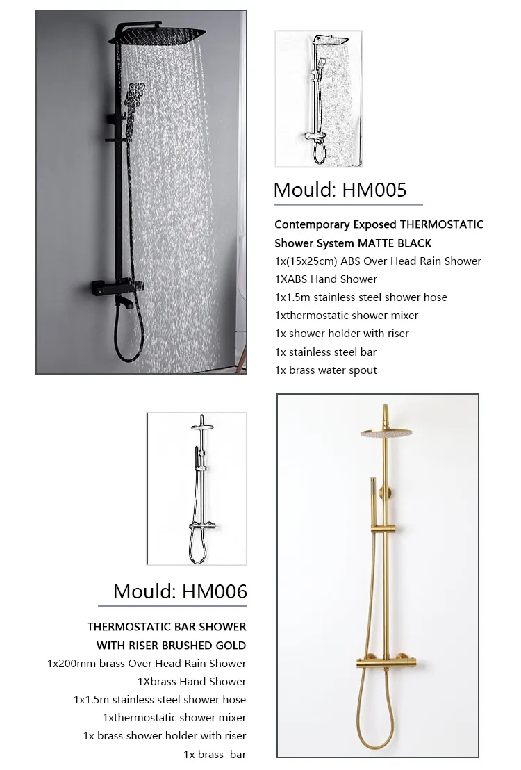 Washroom Shower Set Faucet High Pressure Big Shower Head Heater 5-Settings Wall Mounted Shower Set
