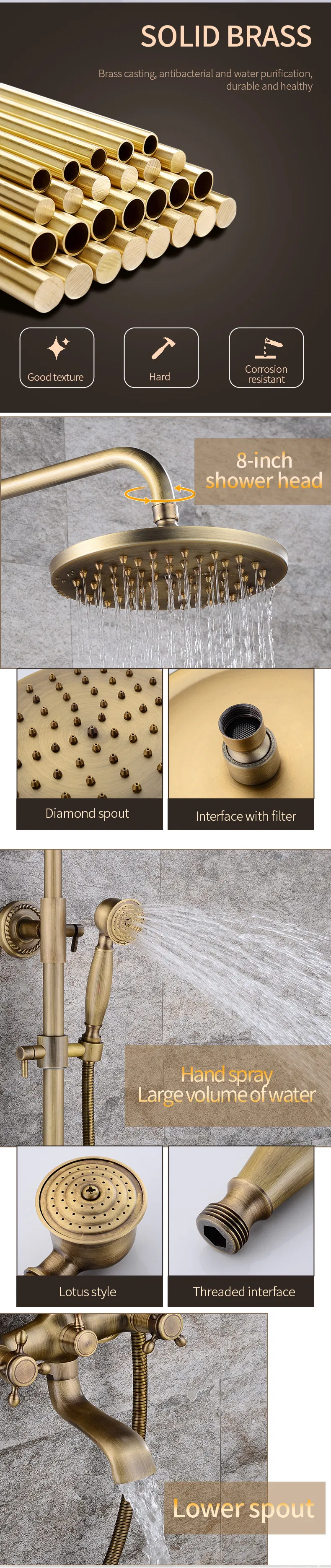 Luxury Antique Bronze Bathroom Shower Head