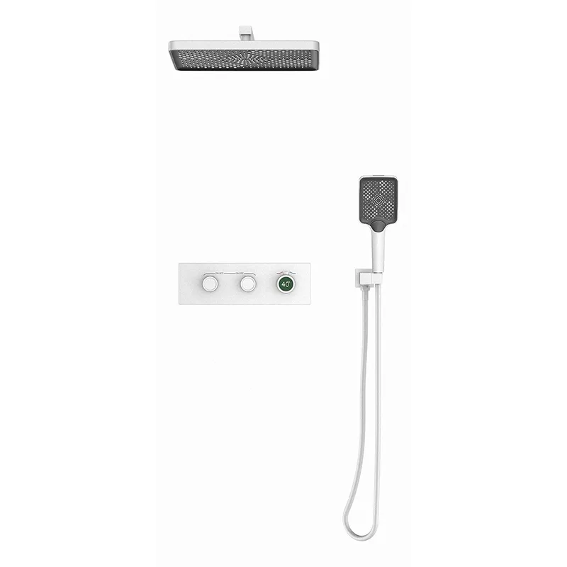 Premium Temperature Control Rainfall Filtered Shower Head with Handheld Shower Faucet for Stylish Villa and Hotel Bathrooms