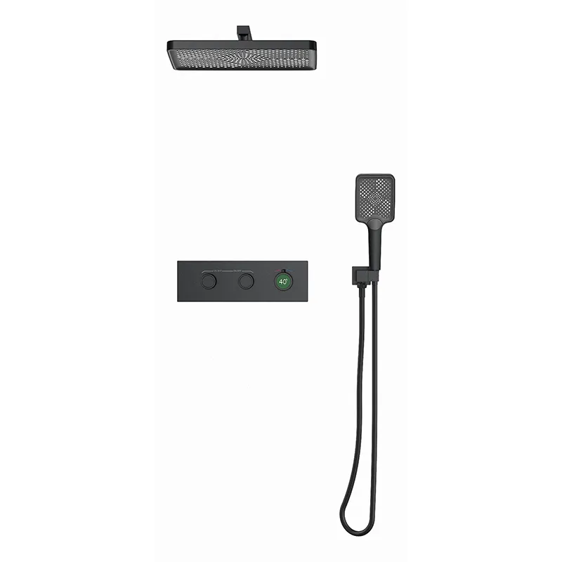 Premium Temperature Control Rainfall Filtered Shower Head with Handheld Shower Faucet for Stylish Villa and Hotel Bathrooms