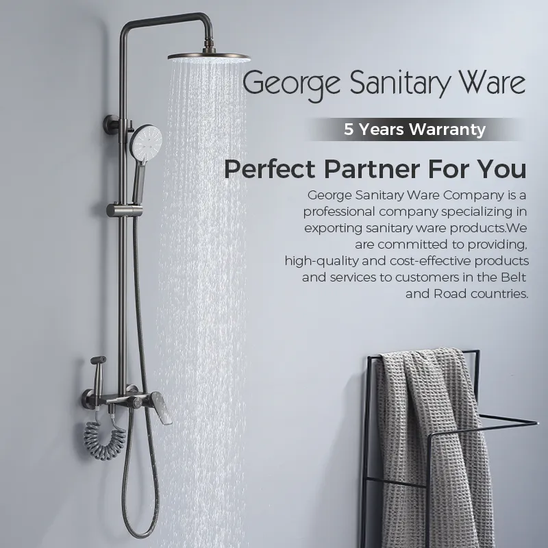 Premium Temperature Control Rainfall Filtered Shower Head with Handheld Shower Faucet for Stylish Villa and Hotel Bathrooms