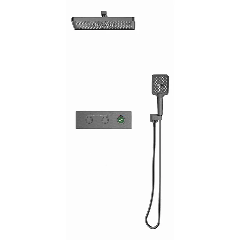 Premium Temperature Control Rainfall Filtered Shower Head with Handheld Shower Faucet for Stylish Villa and Hotel Bathrooms