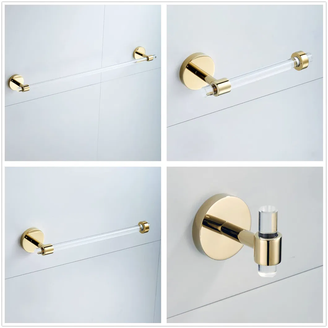 Luxury Bath Decor Shower Toilet Accessories Set Hotel Acrylic Bathroom Accessories