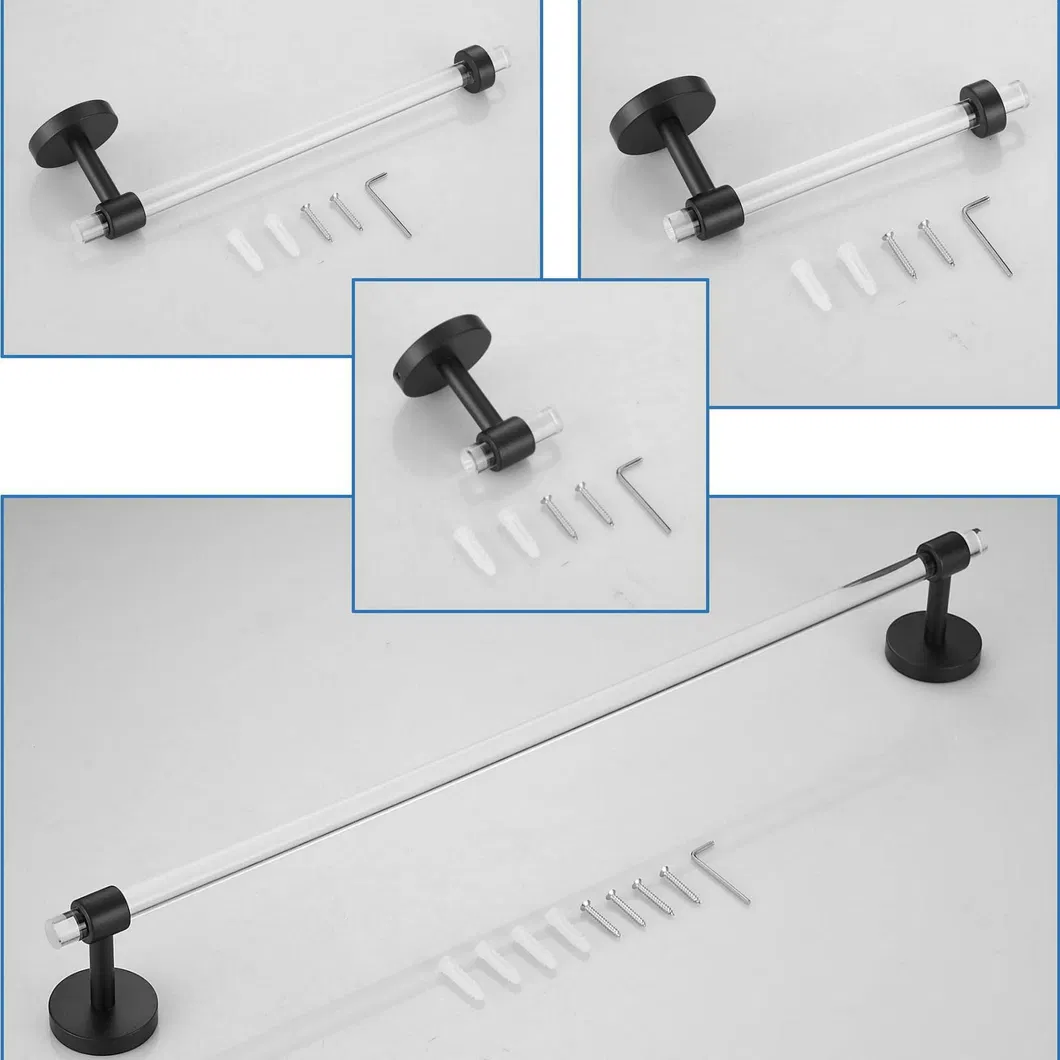 Luxury Bath Decor Shower Toilet Accessories Set Hotel Acrylic Bathroom Accessories