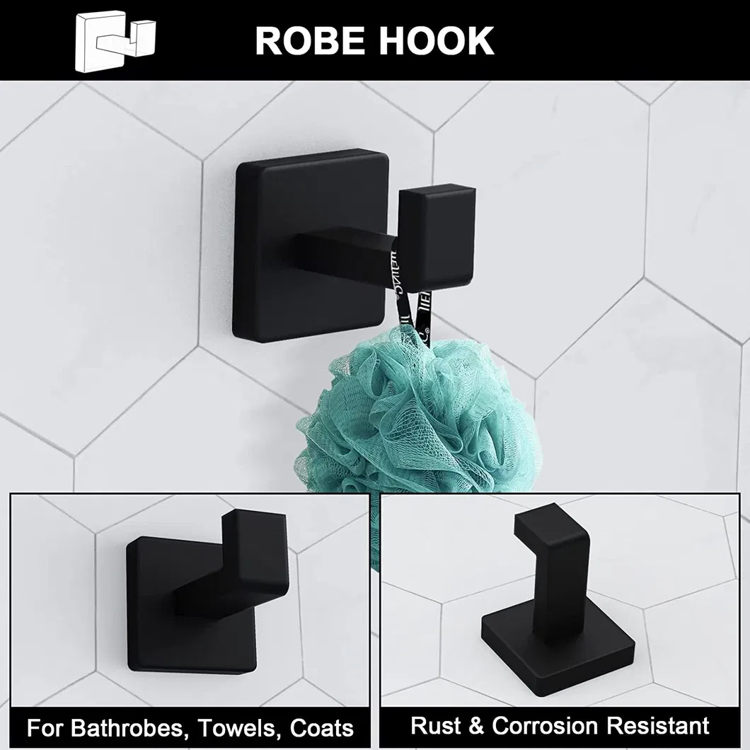 Retro Gold Luxurious 5 Pieces Steel 304 Bath Towel Bar Bathroom Hardware Accessories