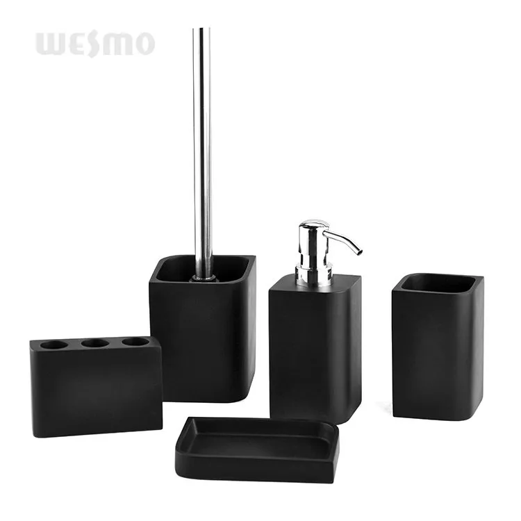 Black Polyresin Bathroom Accessory/Bath Set/Bath Collection