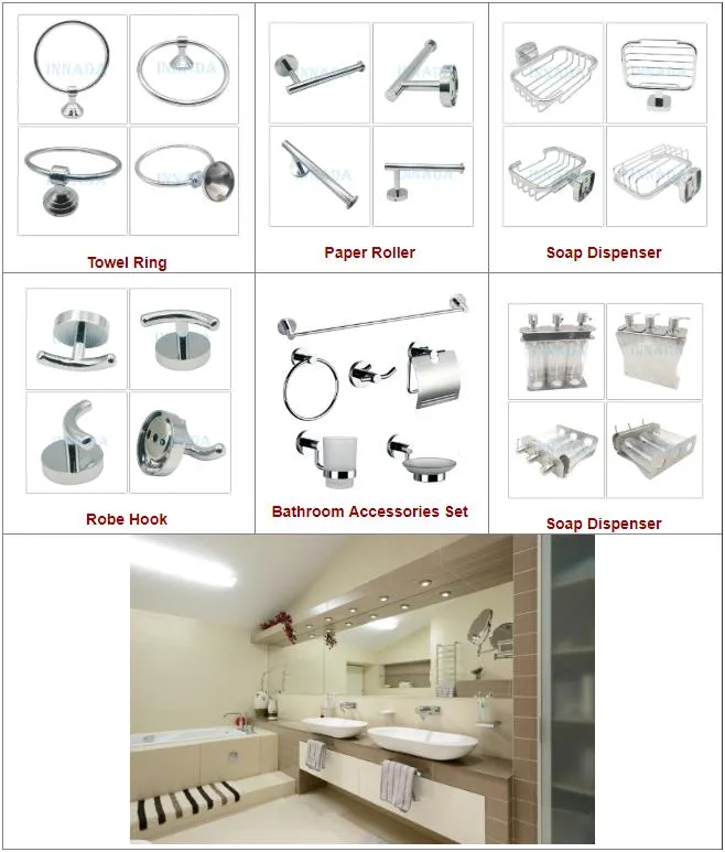 Hot Sale Zinc Toilet Bath Accessories Sets, Home Decoration Bathroom Fittings Set Nc50010