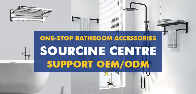 Modern Hotel Wall Mounted Toilet Bath Set Stainless Steel Bathroom Accessories Towel Rack/Paper Holder/Toilet Brush Holder/Coat Hook