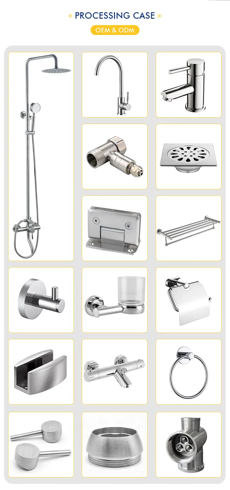 Modern Hotel Wall Mounted Toilet Bath Set Stainless Steel Bathroom Accessories Towel Rack/Paper Holder/Toilet Brush Holder/Coat Hook