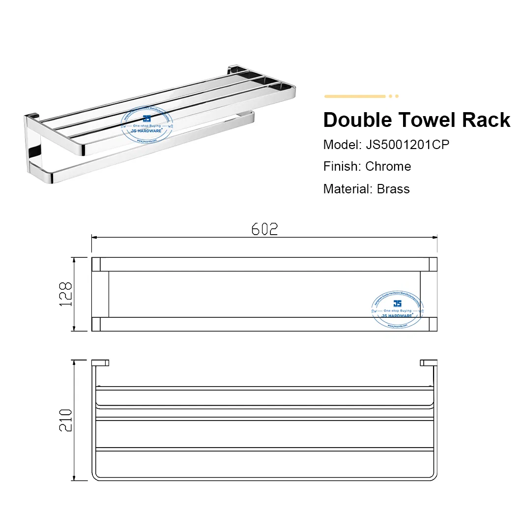 Manufacturer Chrome Towel Rack Bath Hardware Sets Brass Bathroom Fitting Accessory