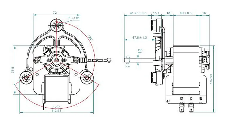 Long Life Shaded Pole AC Motor Electrica for Grill Machine/Air Condition