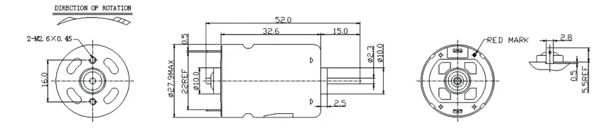 PC-Wk-360/365sh Micro Precious Metal Brush DC Motor for Household Appliances: Hair Dryer / Popcorn Machine /Massage