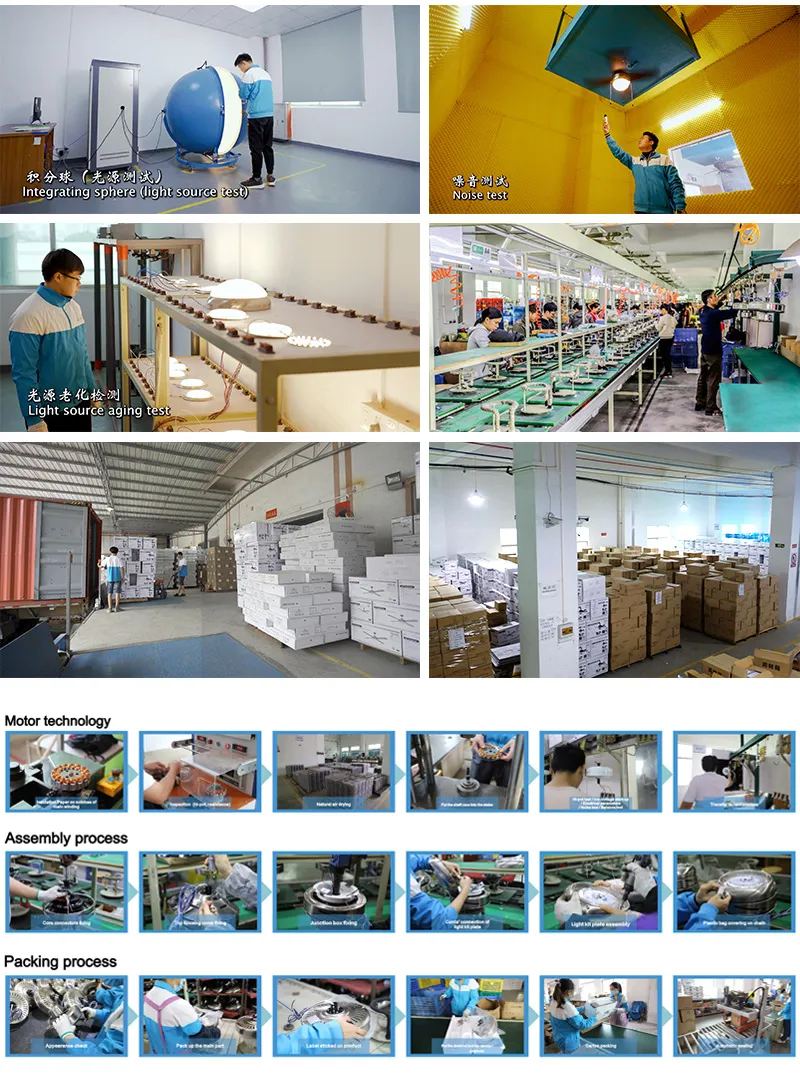 52inch Modern LED Ceiling Fans Remote Control Retractable Blades with Silent Motor for Living Room Restaurant