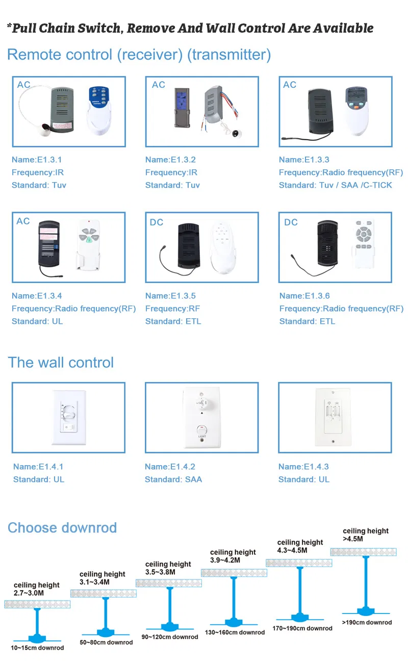 52inch Modern LED Ceiling Fans Remote Control Retractable Blades with Silent Motor for Living Room Restaurant