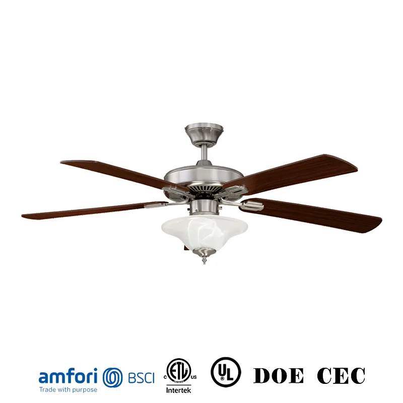 52inch Modern LED Ceiling Fans Remote Control Retractable Blades with Silent Motor for Living Room Restaurant
