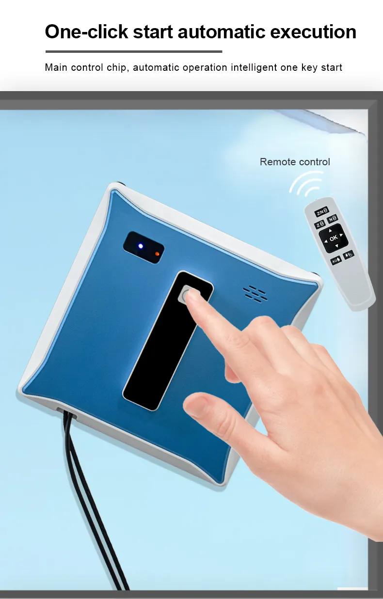Tuya Smart Control Electric Remote Control Window Glass Cleaner Robot with Dual Water Spray Function for Household Use