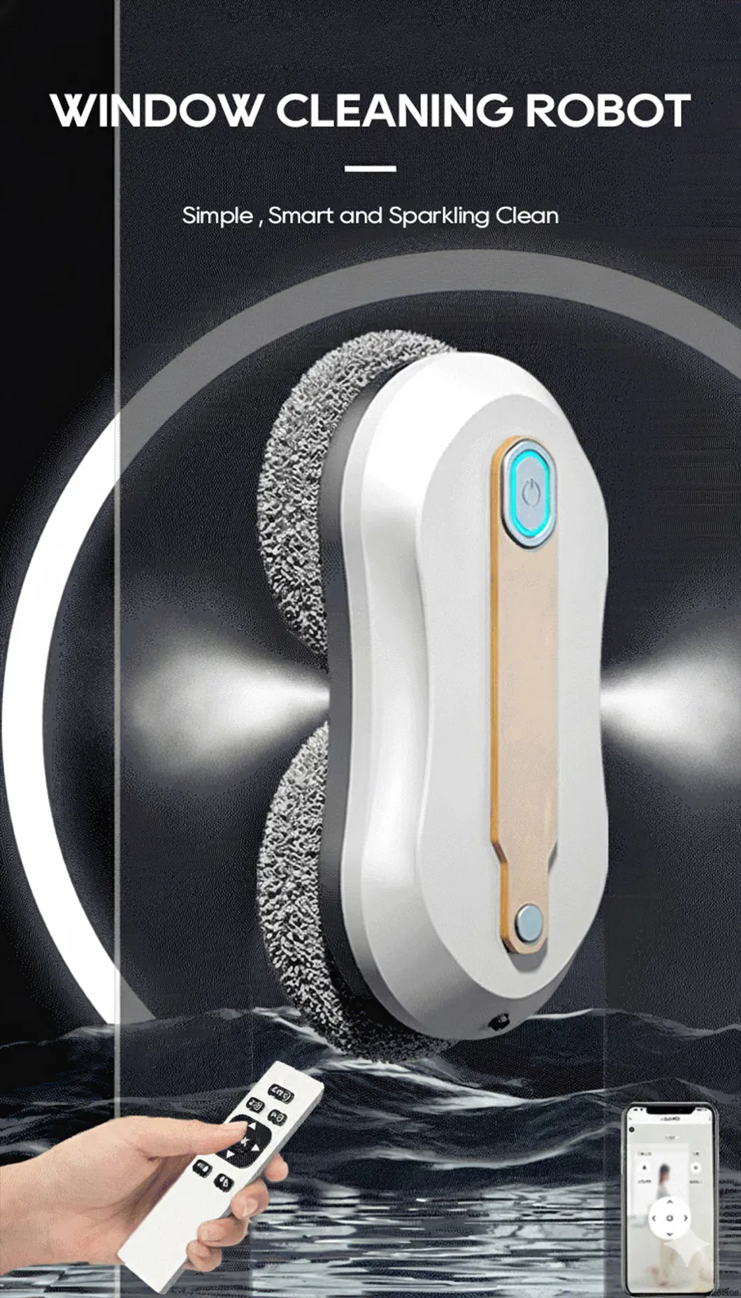 2025 Anti-Falling Safety APP-Controlled Intelligent Navigation Electric Window Cleaner Robot for Household