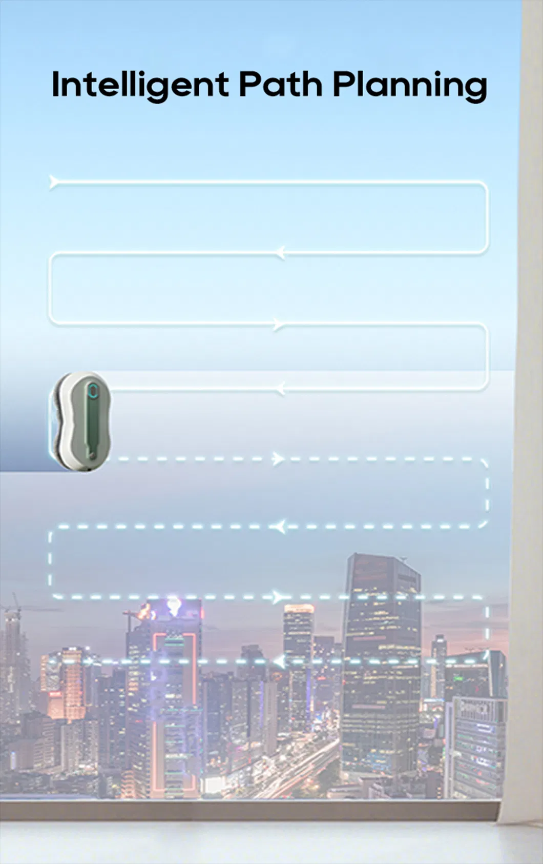 Smart Anti-Fall Strong Suction Remote Controlled Cleaning Electric Cordless Window Cleaner Robot