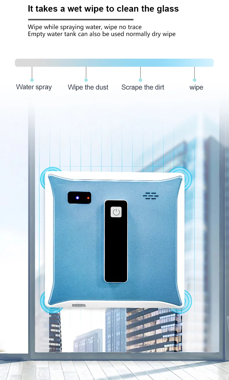 Smart Window Cleaner Robot with Tuya APP Control Water Spray Smart Route Anti-Falling for Family Glass Cleaning