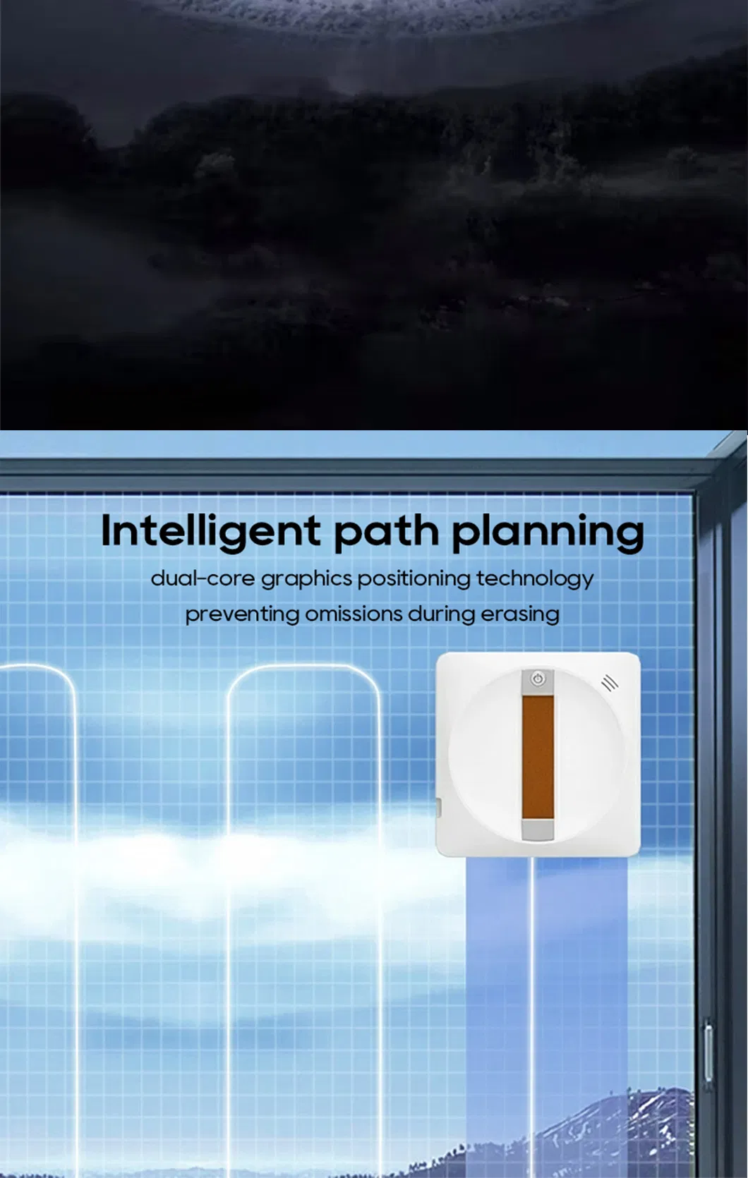 Smart Wet &amp; Dry Cleaning Electric Glass Dual Water Tanks Window Cleaner Robot