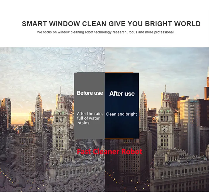 Anti-Falling Smart Window Glass Cleaner Robot with Safety Rope