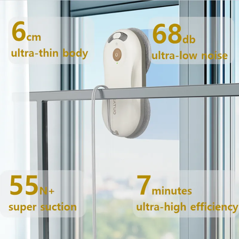 Wholesale Easy-to-Operate Electric Window Cleaners Safety Rope Glass Cleaning Machine Household Robotic Window Washer Robot