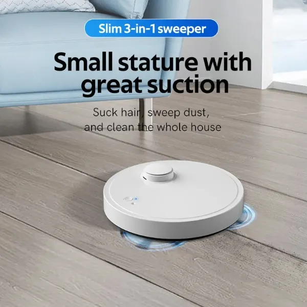 Effective Ultra Thin Robot Vacuum Cleaner Powerful Suction Mopping Automatic Sweeping for Hassle Free Maintenance