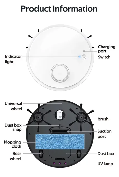 Effective Ultra Thin Robot Vacuum Cleaner Powerful Suction Mopping Automatic Sweeping for Hassle Free Maintenance