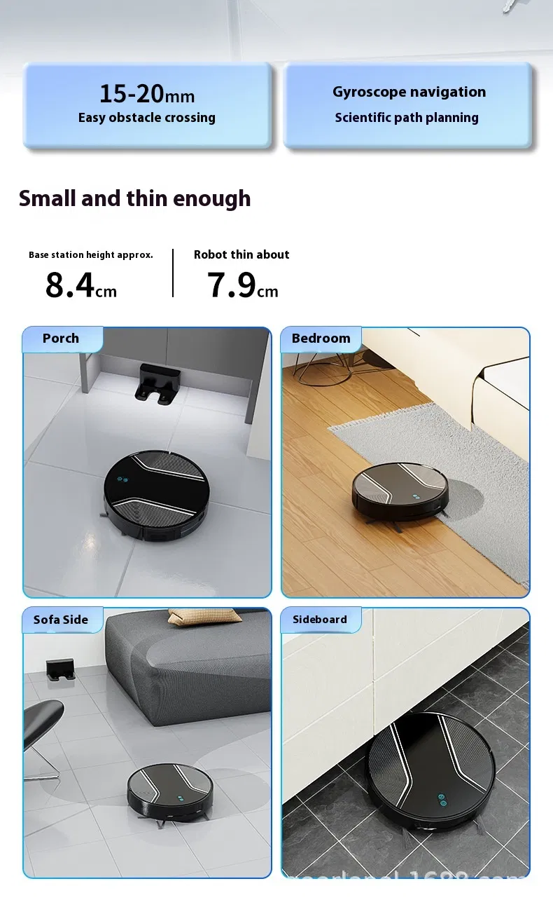 Fully Automatic 3-in-1 Smart Robot Vacuum Cleaner Integrated Electric Control Water Tank Sweeping Vacuuming for Home Hotel Use