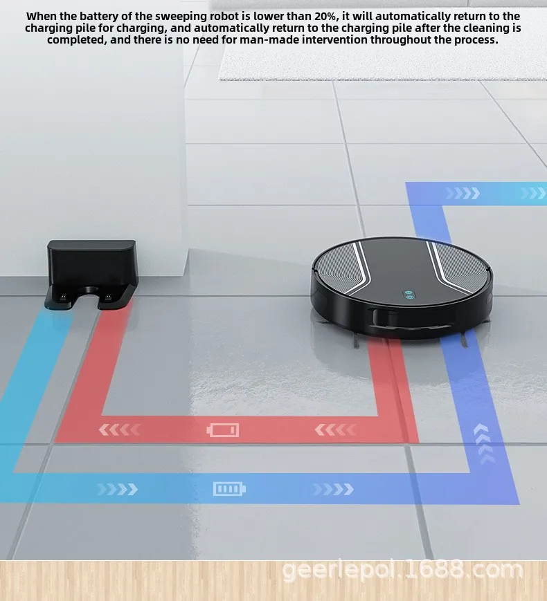 Fully Automatic 3-in-1 Smart Robot Vacuum Cleaner Integrated Electric Control Water Tank Sweeping Vacuuming for Home Hotel Use
