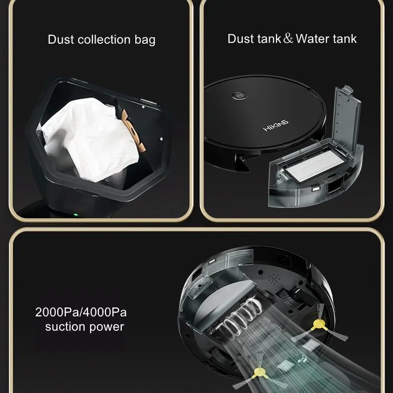 Gyroscope Navigation Quality 4000PA Robot Vacuum Cleaner with Auto Dust Collection Station M8 Plus