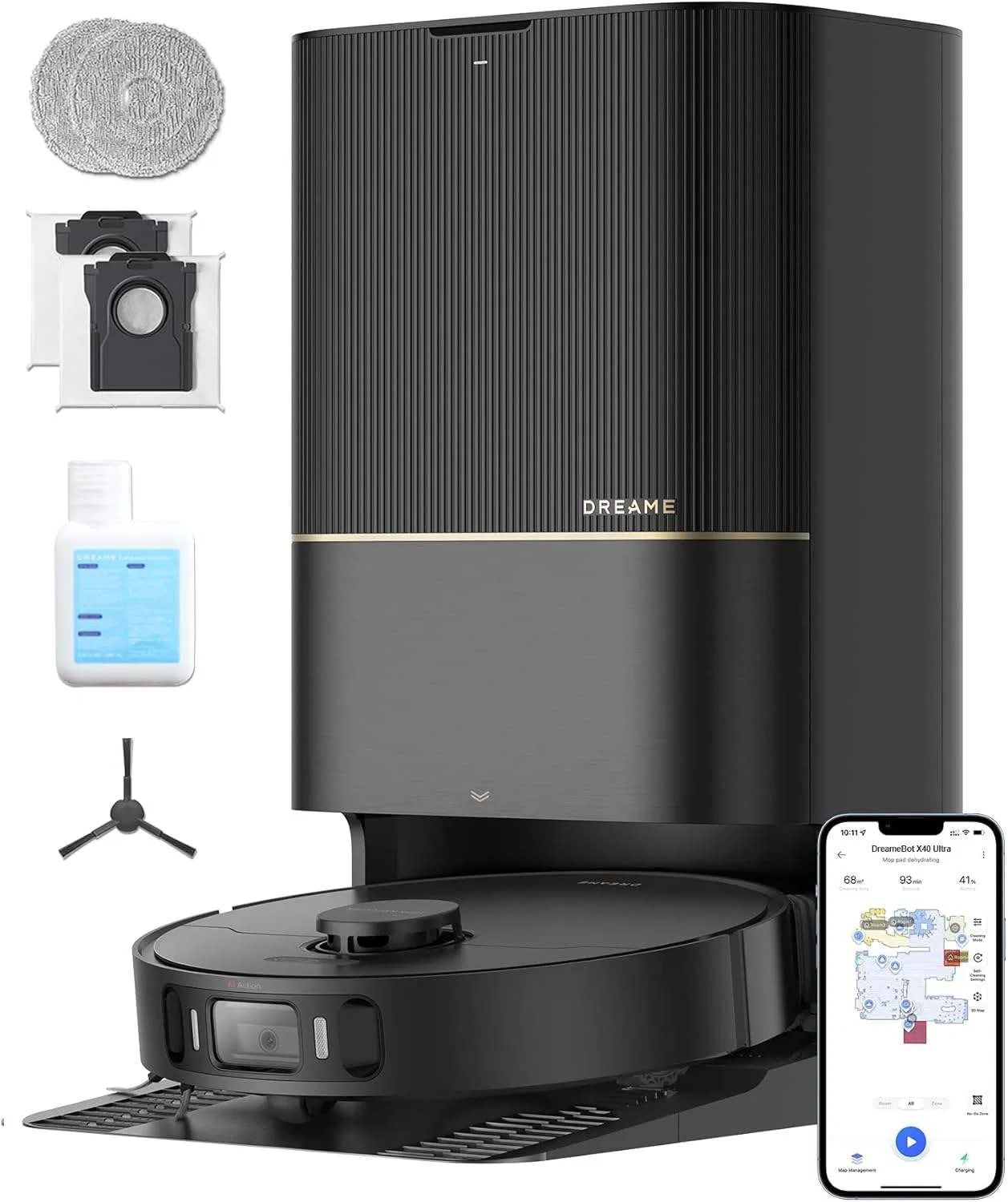 Newest Dreame X50 Ultra Complete 25000PA White Robot Vacuum and Mop with Auto-Empty and Mop Self-Cleaning Vacuum Cleaner Robot