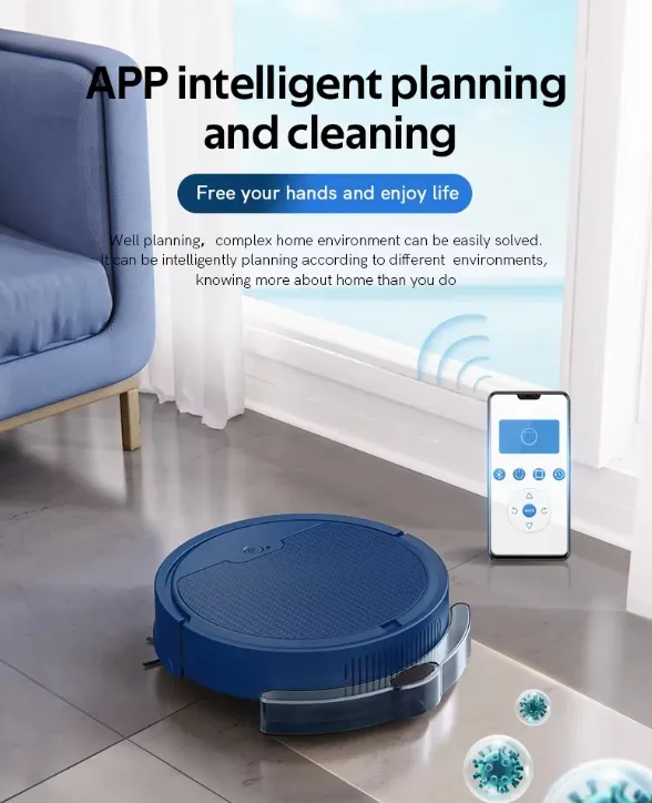 Max Premium WiFi APP Control Smart Robot Vacuum Cleaner Antifall High Suction Floor Mop Auto Clean with Water Tank