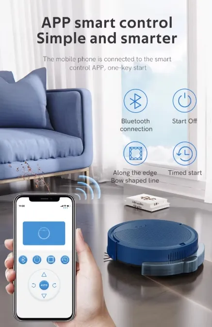 Max Premium WiFi APP Control Smart Robot Vacuum Cleaner Antifall High Suction Floor Mop Auto Clean with Water Tank