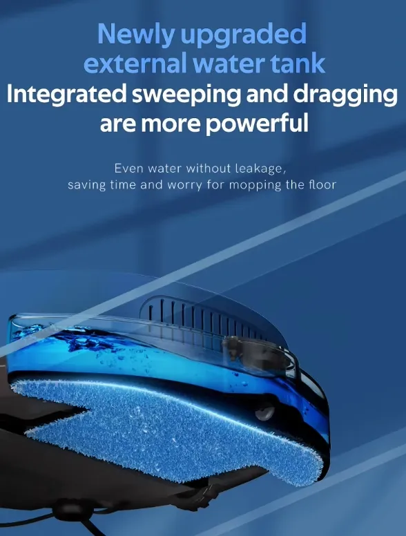 Max Premium WiFi APP Control Smart Robot Vacuum Cleaner Antifall High Suction Floor Mop Auto Clean with Water Tank