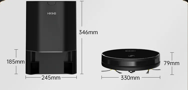 Hikins Brand Floor Robot Vacuum Cleaner with Dust Collect Station M8