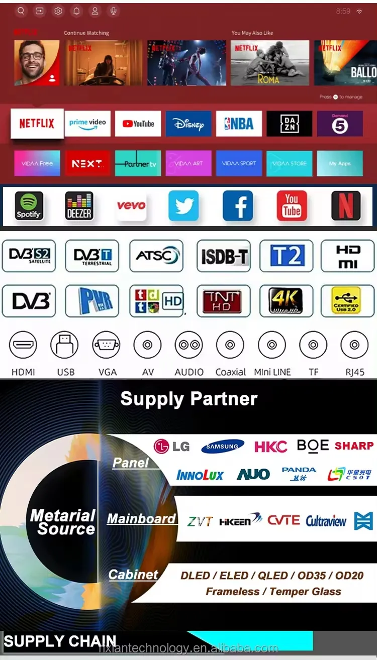 Factory Price Accept Custom OEM 19 Inch Mini LED Smart TV