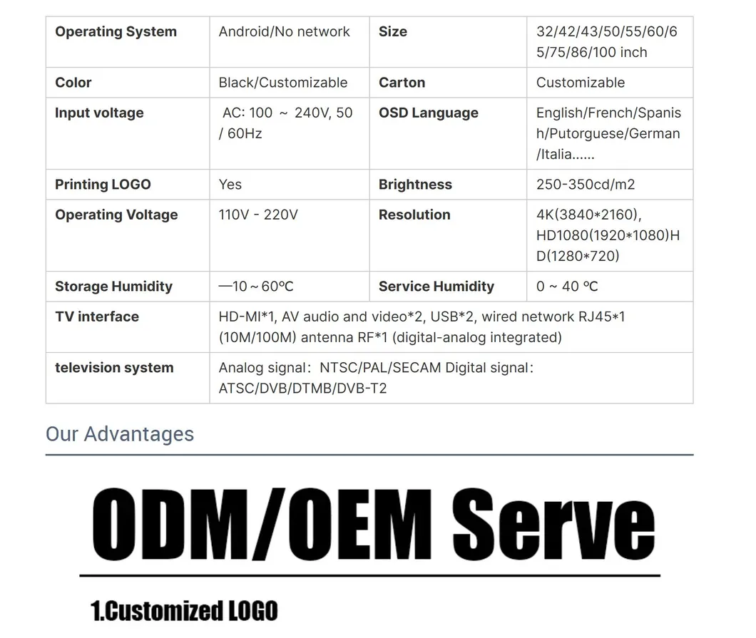 Generous 55 Inch 4K Smart TV LED WiFi Andoria Google OLED Flat Panel