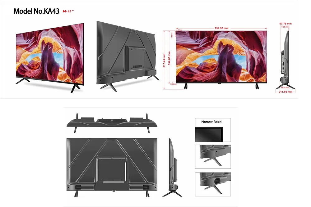 4K Android TV Flat Screen LED LCD OLED Qled 32 40 42 55 65 75 Inch Smart TV Television